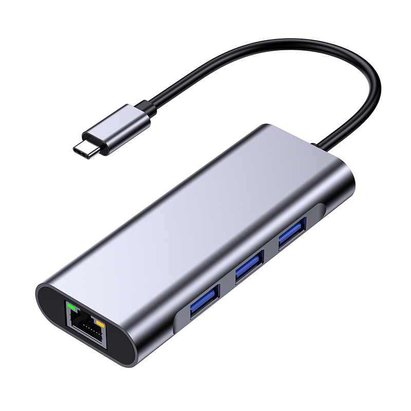4 in 1 USB3.0 HUB with Gigabit Ethernet USB-C adapter
